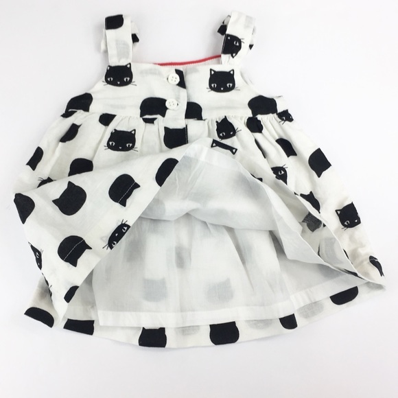 EUC Black & White Kitty Cat Dress - 0-3 Mo… - Picture 3 of 7
